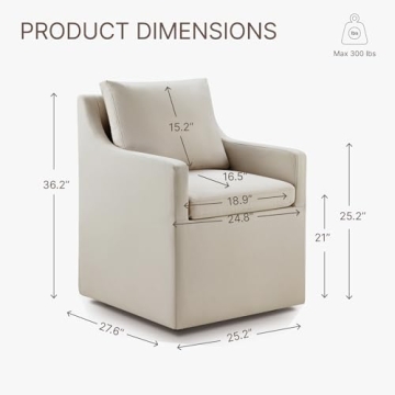 KISLOT Upholstered Dining Chair with Casters