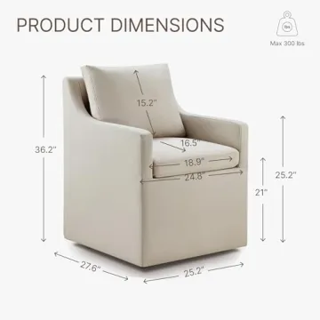 KISLOT Upholstered Dining Chair with Casters