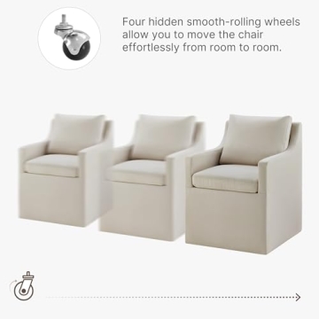 KISLOT Upholstered Dining Chair with Casters