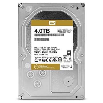 WD Gold 4TB Enterprise Class Hard Disk Drive - 7200 RPM Class SATA 6 Gb/s 128MB Cache 3.5 Inch - WD4...