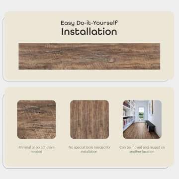 Looselay Vinyl Plank Flooring, 8 Planks - 9" x 48", Aged Driftwood - No Adhesive Needed, Embossed DIY Flooring - Natural Wood Grain Feel for Kitchen, Dining Room, & Bedrooms by Achim Home Decor