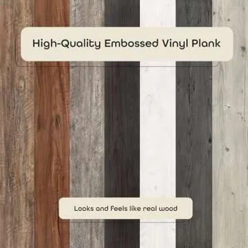 Looselay Vinyl Plank Flooring, 8 Planks - 9" x 48", Aged Driftwood - No Adhesive Needed, Embossed DIY Flooring - Natural Wood Grain Feel for Kitchen, Dining Room, & Bedrooms by Achim Home Decor