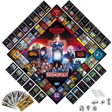 MONOPOLY: Netflix Stranger Things Edition Board Game for Adults and Teens Ages 14+, Game for 2-6 Pla...