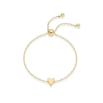 PAVOI Heart Charms Bracelet Set | Adjustable Gold Plated Jewelry