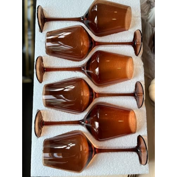 Saludi Dark Orange Leaf Wine Glasses Set of 6