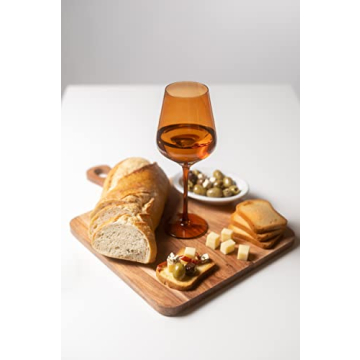 Saludi Dark Orange Leaf Wine Glasses Set of 6