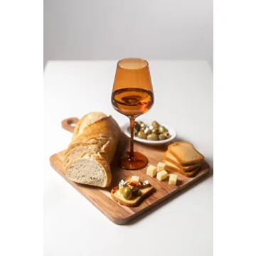 Saludi Dark Orange Leaf Wine Glasses Set of 6