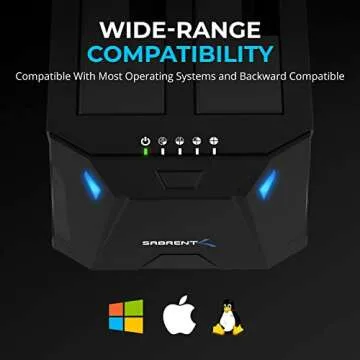 SABRENT USB 3.0 to SATA I/II/III Dual Bay External Hard Drive Docking Station for 2.5 or 3.5in HDD, SSD with Hard Drive Duplicator/Cloner Function [20+TB Support] (EC-HD2B)