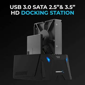 SABRENT USB 3.0 to SATA I/II/III Dual Bay External Hard Drive Docking Station for 2.5 or 3.5in HDD, SSD with Hard Drive Duplicator/Cloner Function [20+TB Support] (EC-HD2B)