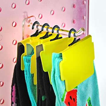 Azar Displays 800004-C Pack of 50 Clear Pegboard Hooks (Also Available in Black & White) - 4” Pegboard Hook Set (2” & 6” Pegboard J Hooks Also Available) - Polycarbonate Plastic Hooks for Retail