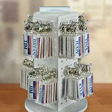 Azar Displays 800004-C Pack of 50 Clear Pegboard Hooks (Also Available in Black & White) - 4” Pegboard Hook Set (2” & 6” Pegboard J Hooks Also Available) - Polycarbonate Plastic Hooks for Retail