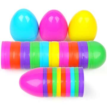 NEWBEA Jumbo Easter Eggs - 18Pcs Large Fillable Eggs