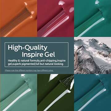 modelones Gel Nail Polish - 6 Colors Green Retro Gel Polish Set All Seasons Collection Dark Green Na...