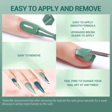 modelones Gel Nail Polish - 6 Colors Green Retro Gel Polish Set All Seasons Collection Dark Green Nail Polish Set Sage Green Brown Burgundy Gel Nail Kit Soak Off LED Manicure DIY Nail Art for Women