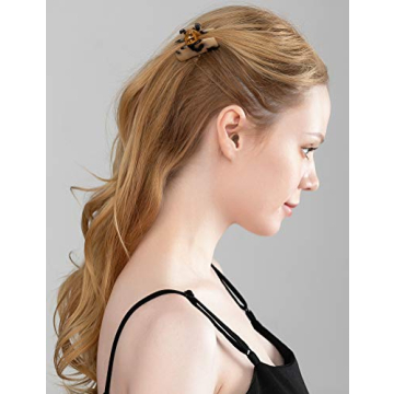 2 Pieces Prettyou 4cm Handmade Celluloid French Design Luxury Barrettes Mini Size Hair Claw Tortoise Shell Fashion Accessories Hair Clip for Women