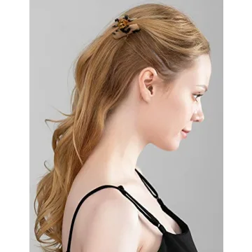 2 Pieces Prettyou 4cm Handmade Celluloid French Design Luxury Barrettes Mini Size Hair Claw Tortoise Shell Fashion Accessories Hair Clip for Women