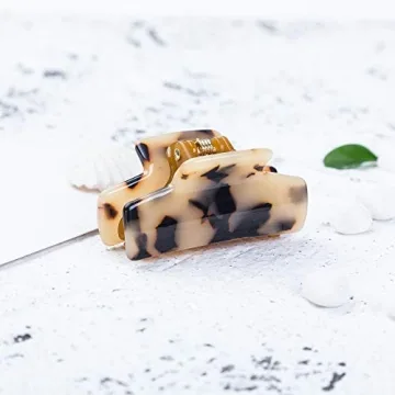 2 Pieces Prettyou 4cm Handmade Celluloid French Design Luxury Barrettes Mini Size Hair Claw Tortoise Shell Fashion Accessories Hair Clip for Women
