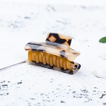 2 Pieces Prettyou 4cm Handmade Celluloid French Design Luxury Barrettes Mini Size Hair Claw Tortoise Shell Fashion Accessories Hair Clip for Women