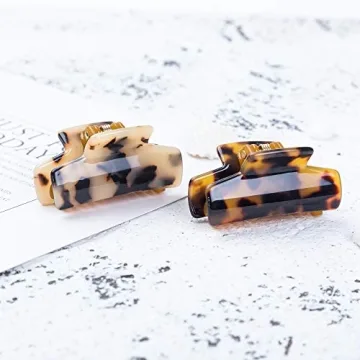 2 Pieces Prettyou 4cm Handmade Celluloid French Design Luxury Barrettes Mini Size Hair Claw Tortoise Shell Fashion Accessories Hair Clip for Women