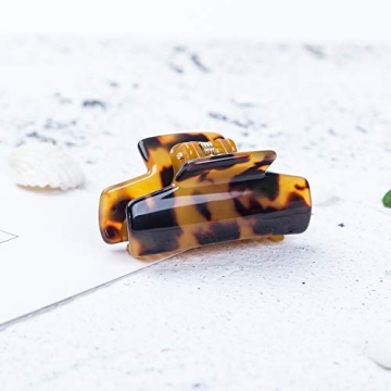 2 Pieces Prettyou 4cm Handmade Celluloid French Design Luxury Barrettes Mini Size Hair Claw Tortoise Shell Fashion Accessories Hair Clip for Women