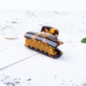 2 Pieces Prettyou 4cm Handmade Celluloid French Design Luxury Barrettes Mini Size Hair Claw Tortoise Shell Fashion Accessories Hair Clip for Women