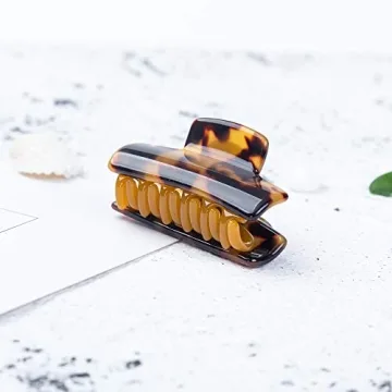 2 Pieces Prettyou 4cm Handmade Celluloid French Design Luxury Barrettes Mini Size Hair Claw Tortoise Shell Fashion Accessories Hair Clip for Women