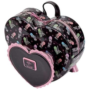 Loungefly Valfre Double Heart Mini Backpack for Trendy Use