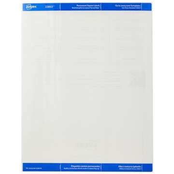 Avery Printable Blank Square Labels, 2" x 2", Glossy Crystal Clear, 120 Customizable Labels (22853)