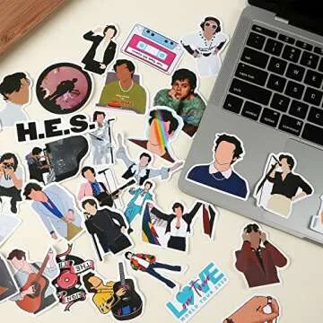 Harry Edward Styles Stickers Singer Merch, Waterproof Decal for Water Bottles Laptops Computers Phone Cases Guitars