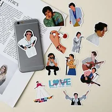 Harry Edward Styles Stickers Singer Merch, Waterproof Decal for Water Bottles Laptops Computers Phone Cases Guitars