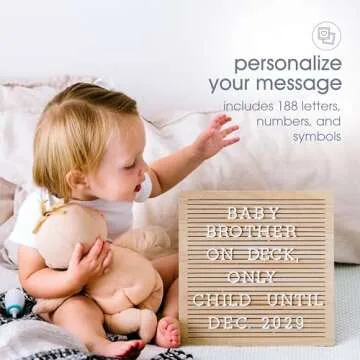 Pearhead Wooden Letterboard Set - Ideal Photo Sharing Prop for Baby Announcements, Milestone Keepsak...
