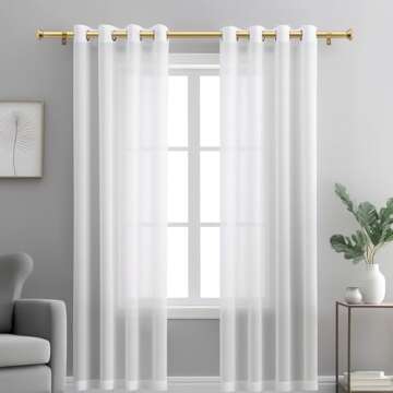 SIMEWIN Gold Heavy Duty Adjustable Curtain Rods 72-144"