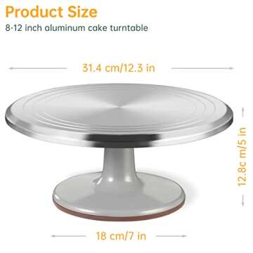 12 Inch Aluminum Revolving Cake Decorating Stand