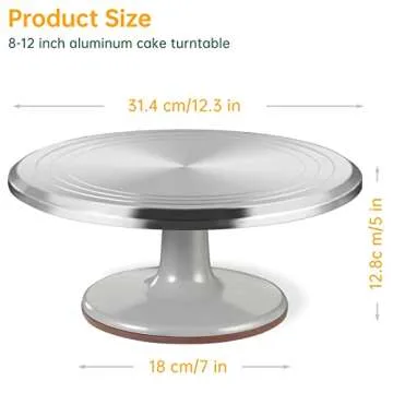 12 Inch Aluminum Revolving Cake Decorating Stand