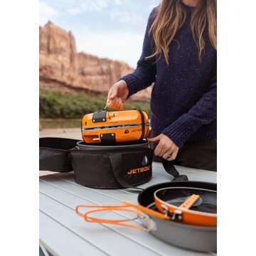 Jetboil Genesis Basecamp Backpacking and Camping Stove Cooking System with Camping Cookware