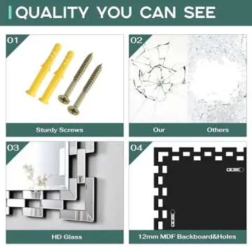 JACUKO Decorative Wall Mirror - Elegant 30x46 Inch Design