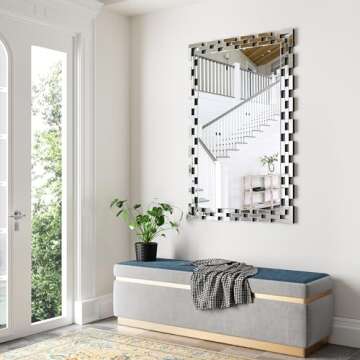JACUKO Decorative Wall Mirror - Elegant 30x46 Inch Design