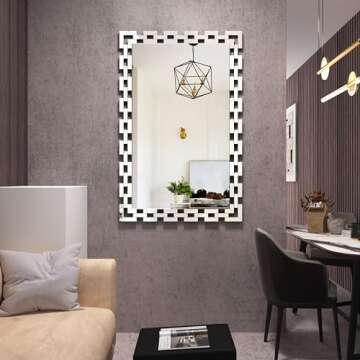 JACUKO Decorative Wall Mirror - Elegant 30x46 Inch Design