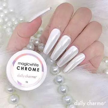 Daily Charme White Chrome Powder for Stunning Nail Art