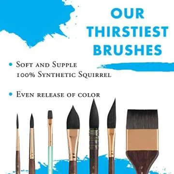 Princeton Neptune Watercolor Brush Size 6 Dark Wood for Vibrant Painting