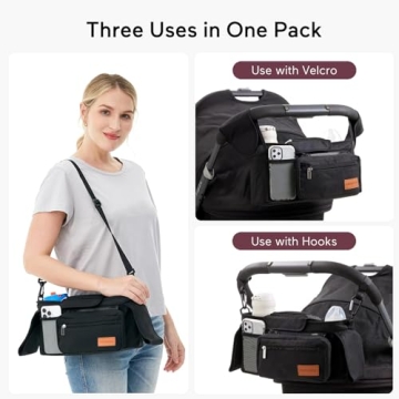 Momcozy Universal Stroller Organizer with Cup Holder and Wristlet