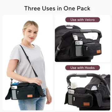 Momcozy Universal Stroller Organizer with Cup Holder and Wristlet