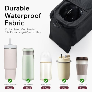 Momcozy Universal Stroller Organizer with Cup Holder and Wristlet