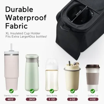 Momcozy Universal Stroller Organizer with Cup Holder and Wristlet