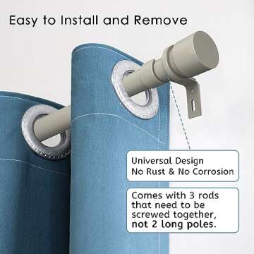 Byondeth Curtain Rods for Windows 16 to 48 or 60 Inches Max Adjustable Length 1 Inch Diameter Window...