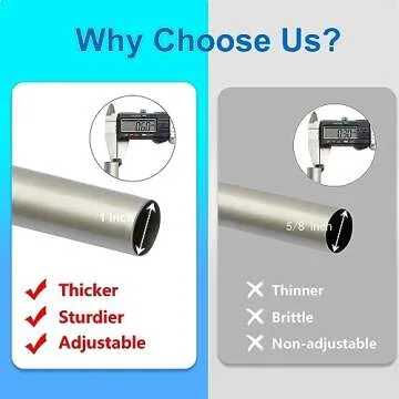 Byondeth Adjustable Curtain Rods - 16 to 60 Inches Max