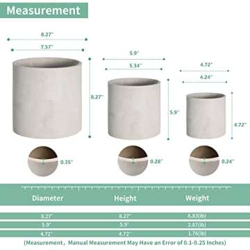 Mozing Plant Pots - Modern Cement Planter with Drainage