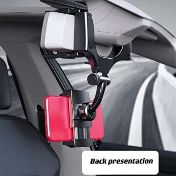 VAGURFO Universal Rear View Mirror Phone Holder