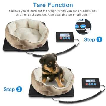 Fuzion Digital Shipping Scale, 10g High Accuracy! 440lbs Postal Scale, Hold/Tare Function, Manual/Auto Off LCD Display, Lightweight Scale for Packages/Luggage/Home, Battery & AC Adapter Included