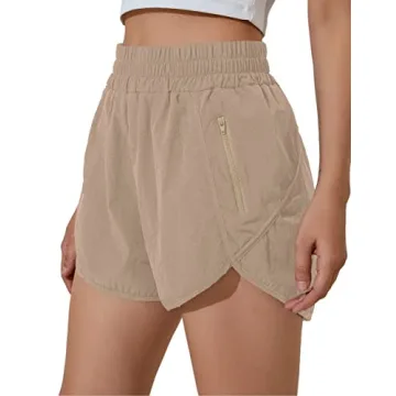BMJL Women's Running Shorts - Elastic High Waisted, Quick Dry with Pockets